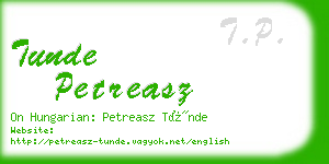 tunde petreasz business card